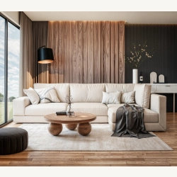 Marmoholz Siena – Stolik Kawowy | Brązowy Mango | Ø80 cm